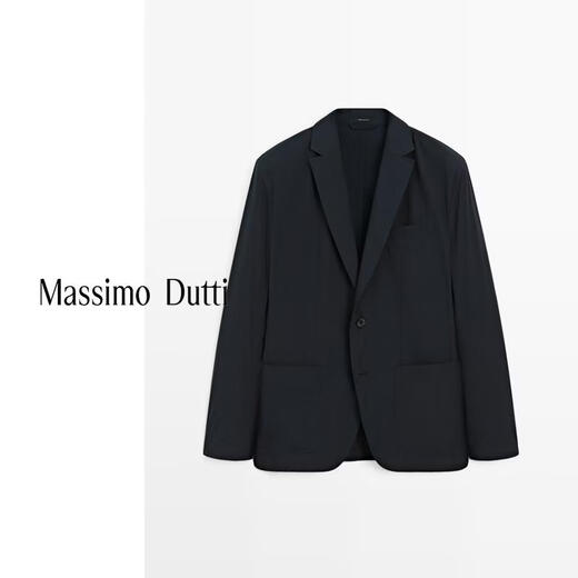 Massimo Dutti Spring and Summer New Product 2026 Men's Business Gentleman Workplace Style Suit Jacket 03564546 Navy Blue 50 (180/100A)