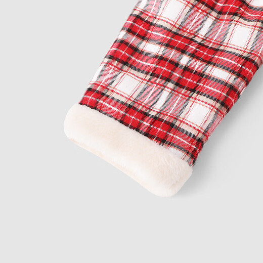 YEEHOO shopping mall same style girls dress long-sleeved winter warm cotton skirt festive girls New Year's greetings dress New Year red 90 cm (recommended height 78-90cm)