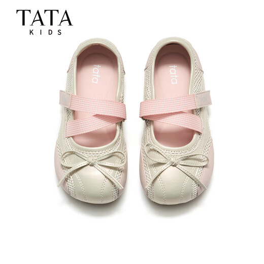 TATA children's shoes, girls' small leather shoes, spring new soft-soled shallow shoes, little girls' children's shoes, TT6139 pink 31