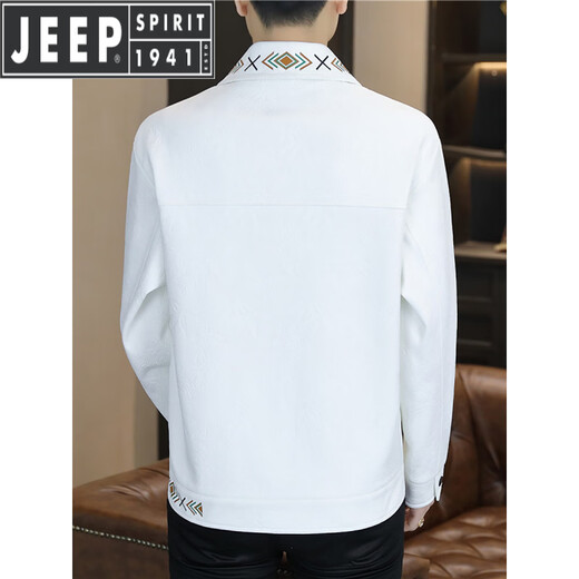JEEP SPIRIT Jacket Men's Spring Autumn 2026 New Korean Style Slim Trendy Casual Woolen Jacket Versatile Spring Men's Top Black 2XL
