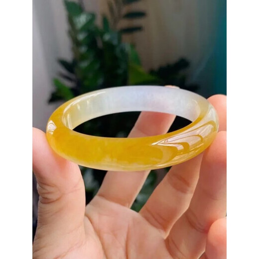 Ancient Burmese imported yellow dragon jade bracelet, ice jade bracelet for women, natural jade, topaz, jade, yellow jade, gold silk jade, inner diameter 53-54