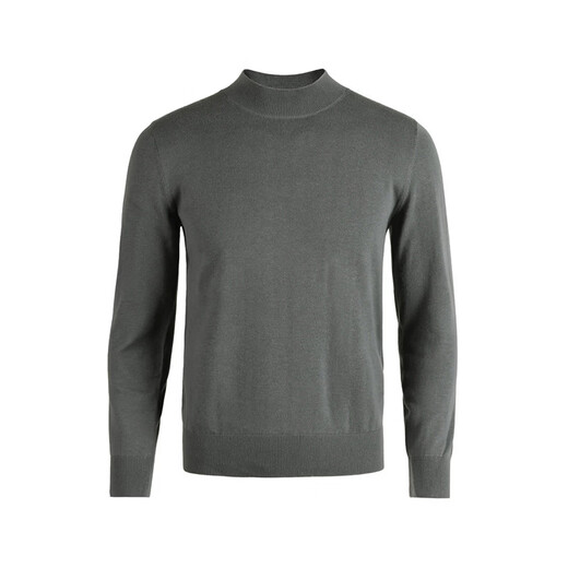 GUSKI brand cardigan men's machine washable worsted sweater spring and autumn solid color half turtleneck simple outer sweater base layer off-white gift box XL 180 reference weight 150-170Jin Jin is equal to 0.5 kg