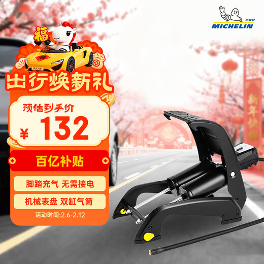 MICHELIN air pump car portable double-cylinder pedal car motorcycle tire air pump wireless air pump 12206
