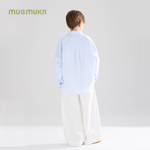 Mucmukn Spring Sea Breeze Classic versatile layered blue and white striped shirt skin-friendly breathable cotton for boys and girls spring blue and white striped 110 cm