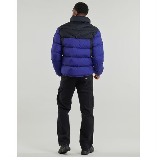 NAPAPIJRI Men's Thickened Warm Cotton Clothes Stand Collar Coldproof Bread Jackets Black and Blue Color Matching Outdoor Casual Tops 026 New Style Black Blue L (EU)