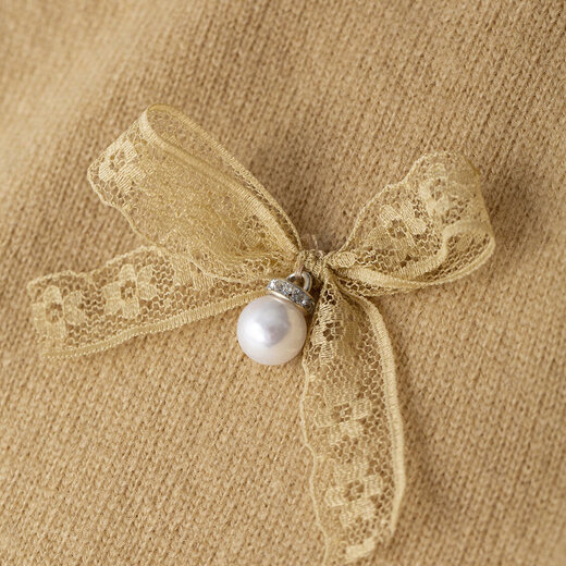 Inman Sheep Sweater 2025 Autumn Elegant Bow Casual Slim Knitted Cardigan Camel S