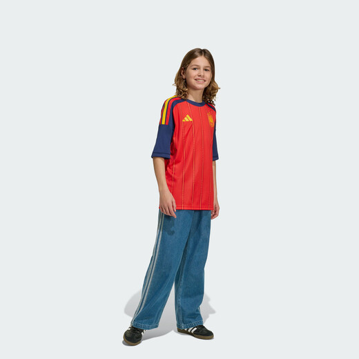 Adidas Spain National Team World Cup Jersey Big Kids Home Fan Version Quick-Drying Short-Sleeved Adidas Bright Red 176