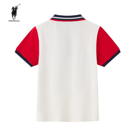 POLOWALK children's clothing 2026 summer new style boys' short-sleeved T-shirt POLO shirt cotton summer children's top APIW522F0331 white 110