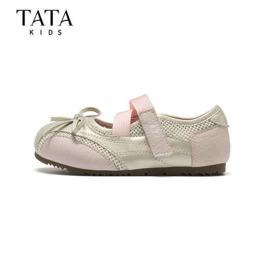 TATA children's shoes, girls' small leather shoes, spring new soft-soled shallow shoes, little girls' children's shoes, TT6139 pink 31