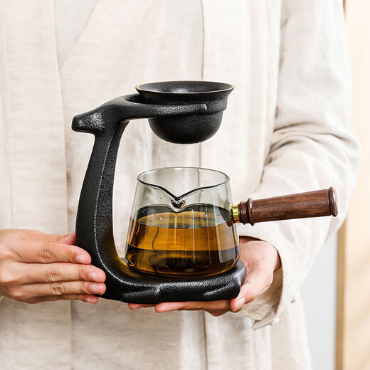 Miaopule lazy tea filter rack tea strainer tea making artifact ceramic one-piece glass tea splitting fair cup tea tea filter 01 all the way to fortune base + A21 fair cup