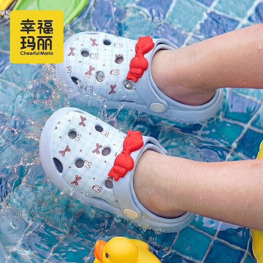 Cheerful Mario Children's Croc Shoes Baby Slippers Summer Girls Princess Children Infants Breathable Soft Sole Indoor Baotou Sandals