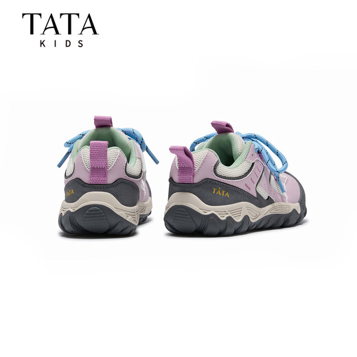 Tata (TATA) children's shoes children's sports shoes 2026 spring new boys casual versatile moral training shoes rubber outsole outdoor shoes TT6121 purple 37
