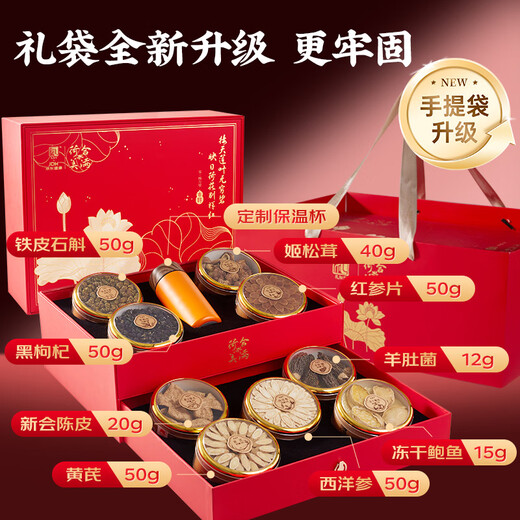 Li Zhifang Hehe Manchuan Ginseng Antler Nine Pieces 337g is a high-end gift box gift for parents, elders and leaders.