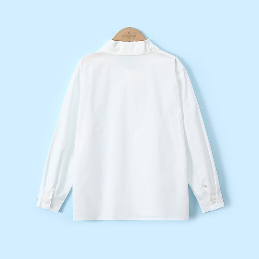 Montagut girls sweet and cute embroidered love pure cotton white shirt spring new medium and large children's doll collar long-sleeved shirt