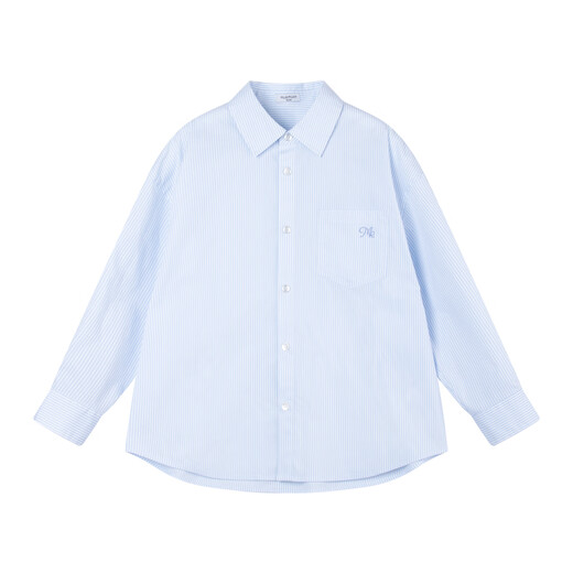 Mucmukn Spring Sea Breeze Classic versatile layered blue and white striped shirt skin-friendly breathable cotton for boys and girls spring blue and white striped 110 cm