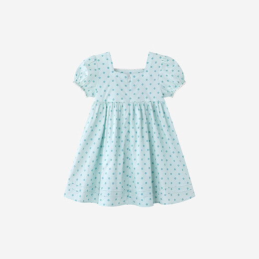 Ying's children's dress girls summer short-sleeved dress daily casual small skirt cute and comfortable square neck skirt Qingshui Yuzhu 90 cm