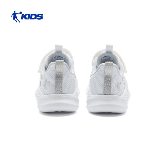 Jordan (QIAODAN) Chasing Pro | Children's Running Shoes for Boys 2026 Spring New Children's Shoes Outdoor Soft Sole Sports Shoes for Baby Pure White/Gray Silver 26