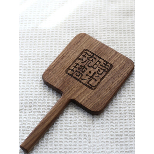 Espejo de maquillaje con mango LED de madera maciza, carga con vestidor portátil ligero y espejo de belleza, logotipo personalizado con letras de roble redondo