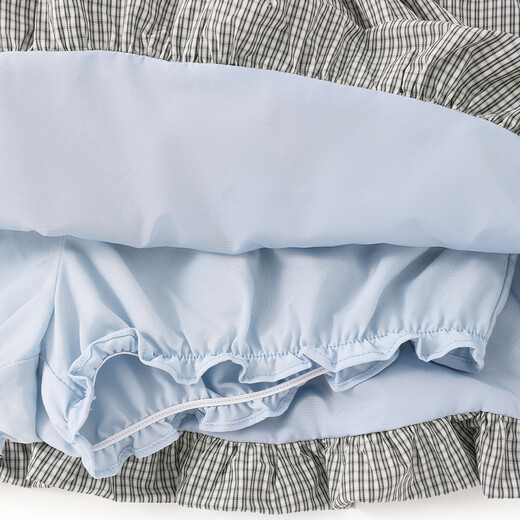 ELLE KIDS children's clothing fine plaid bud skirt girls spring new casual elastic waist A-line retro skirt black and white plaid 150