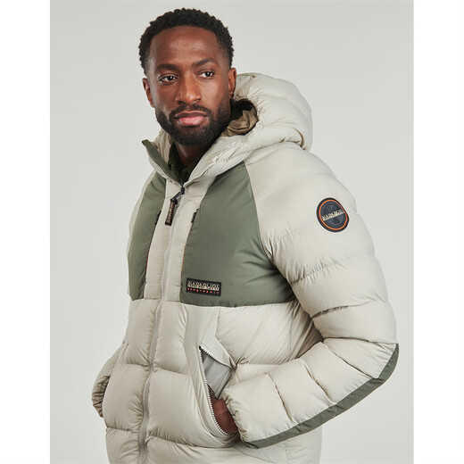 NAPAPIJRI Men's Warm Cotton Clothes Outdoor Casual Bread Clothes Coldproof Hooded Jackets Cotton Clothes Beige 2026 New Tops Beige M (EU)