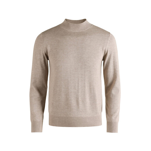 GUSKI brand cardigan men's machine washable worsted sweater spring and autumn solid color half turtleneck simple outer sweater base layer off-white gift box XL 180 reference weight 150-170Jin Jin is equal to 0.5 kg