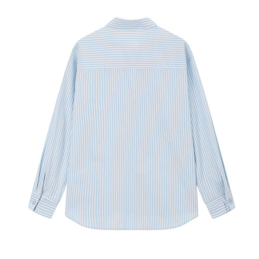 ELLE KIDS children's clothing blue and white striped long-sleeved shirt girls spring new French preppy style embroidered top blue and white stripes 165 (M)