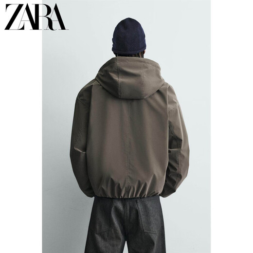 ZARA2026 Spring, Autumn, Autumn, Winter and Summer New Products Men's Hooded Lightweight Technical Fabric Jacket 3046420 742 Dark Mink XL _(185_104A)