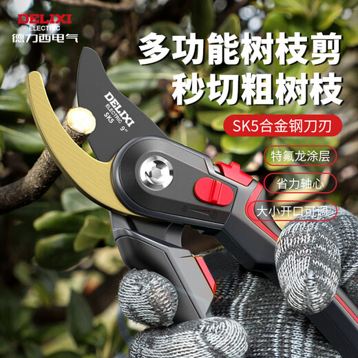 德力西电气（DELIXI ELECTRIC）剪树枝剪刀修枝剪  修剪树枝果树剪枝剪刀果树花艺嫁接专用剪子 黄金甲【精磨SK5钢】+送挂绳