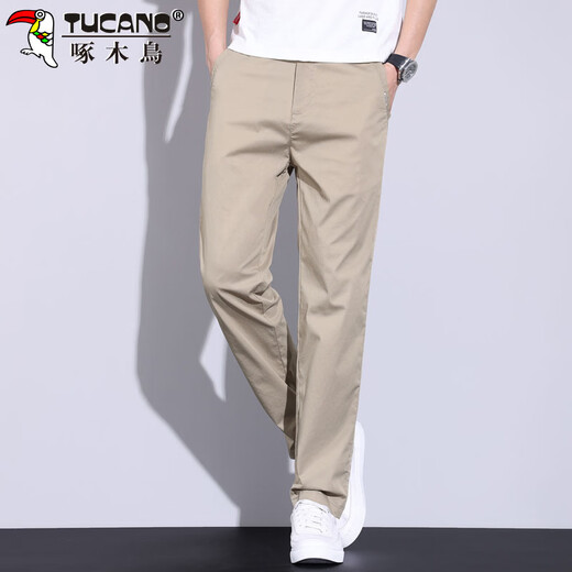 Woodpecker (TUCANO) Casual Pants Men's Pants Spring and Summer Men's Business Straight Small Suit Pants Men's Loose Pants Khaki 30