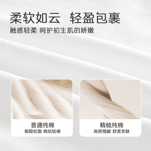 Babyprints baby jumpsuit 2-pack baby summer long-sleeved crawling suit pure cotton robe soft home underwear blue 80