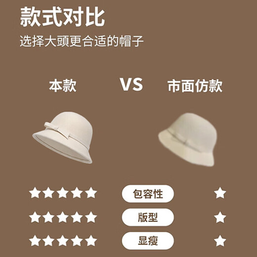 JIOESC Hepburn style hat woolen hat white top hat style hat French retro top hat white top hat white 55-58 adjustable hat girth