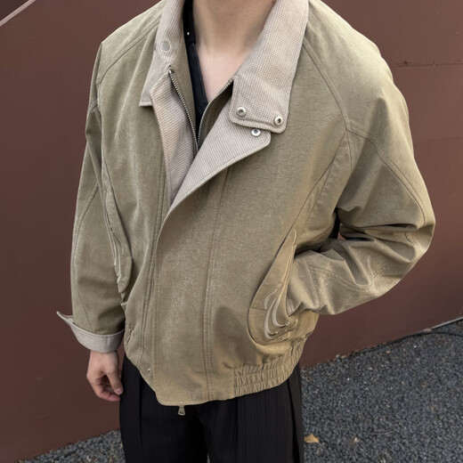 CATSSTAC fleeting houndstooth fake two-piece embroidered jacket black M