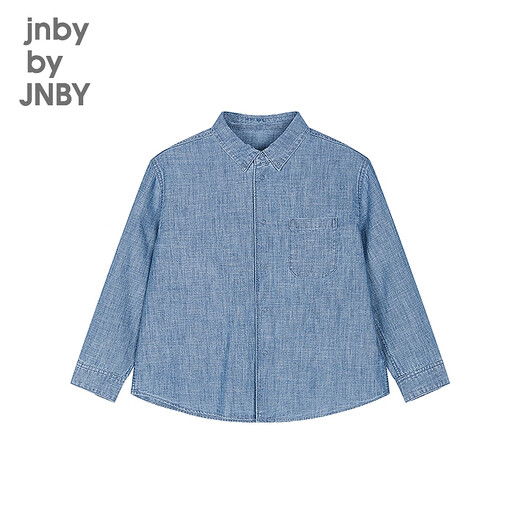 Jnby by JNBY New Jiangnan Buyi children's clothing long-sleeved denim shirt H-shaped loose solid color 26 spring boys 1Q3212880 958/denim light blue 110 cm