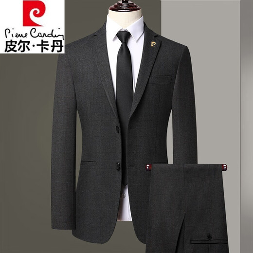 Pierre Cardin suit men's spring and autumn middle-aged men's business casual suit wedding jacket blue striped 8985 thick section 175 yards recommended 125 Jin Jin equals 0.5 kg -135 Jin Jin equals 0.5 kg
