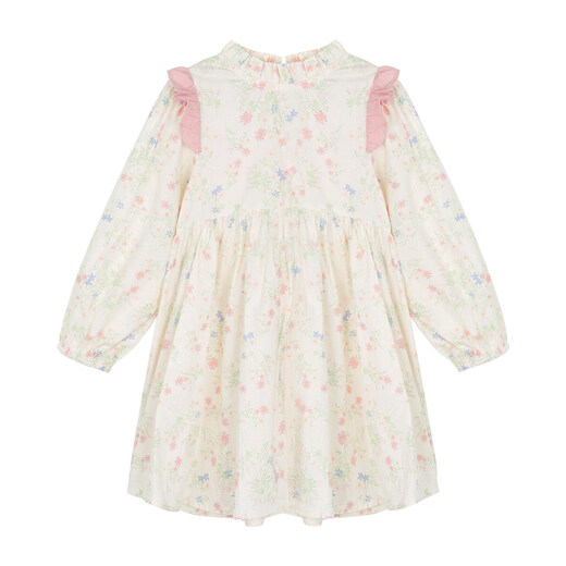 LUSON Children's Clothing Baby Forest Floral Dress Women's Pastoral Style 2026 Spring New Girls Stand Collar Skirt