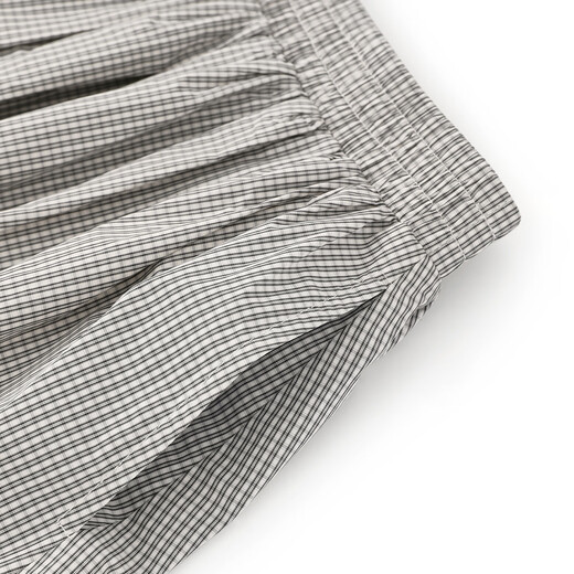 ELLE KIDS children's clothing fine plaid bud skirt girls spring new casual elastic waist A-line retro skirt black and white plaid 150