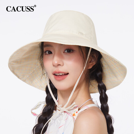 CACUSS sun hat women's spring and summer large brim double-sided sun hat outdoor sun protection hat fisherman hat UV protection MiG