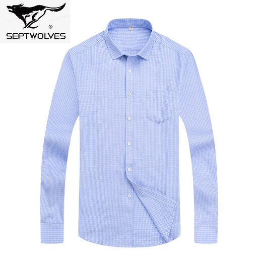 Septwolves long-sleeved professional formal shirt men's striped large size shirt business casual middle-aged dad no-iron men's top E08-30 39
