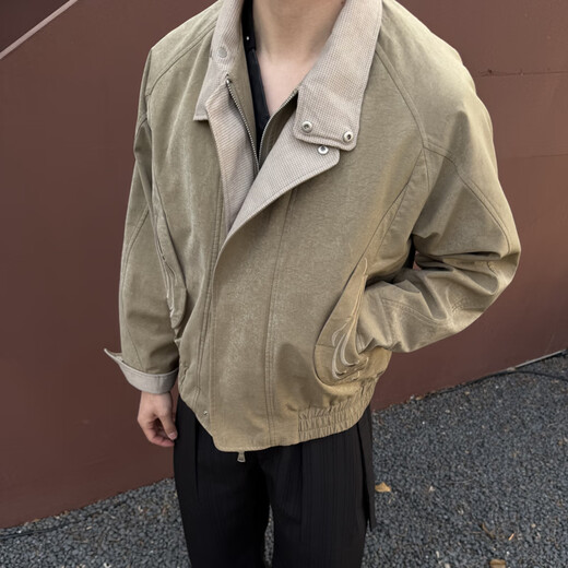 CATSSTAC fleeting houndstooth fake two-piece embroidered jacket black M