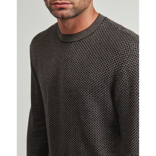 Armani (ARMANI EXCHANGE) men's versatile knitted sweater gray round neck autumn and winter dad can wear long-sleeved pullover 2026 gray S (EU)