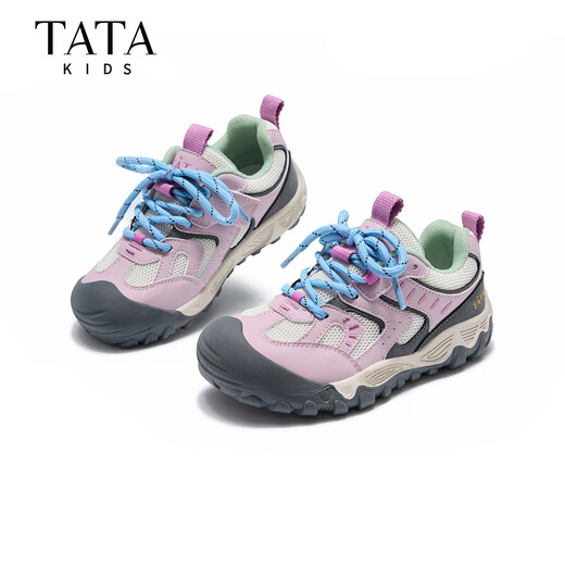 Tata (TATA) children's shoes children's sports shoes 2026 spring new boys casual versatile moral training shoes rubber outsole outdoor shoes TT6121 purple 37