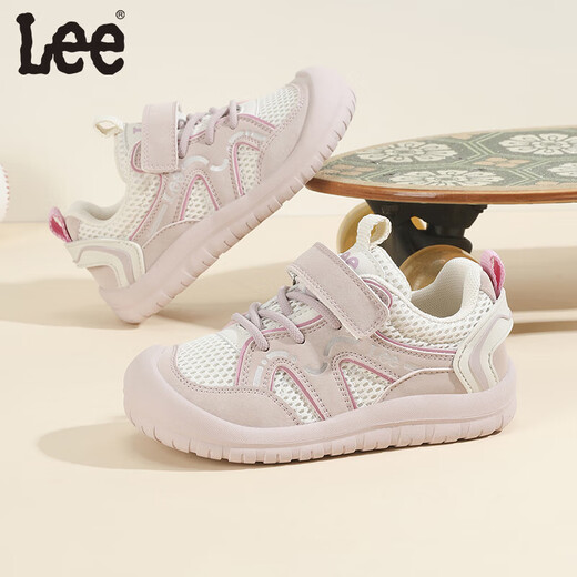 Lee children's sports shoes summer new casual running shoes Velcro for boys and girls shoes anti-collision toe outdoor shoes pink 29 recommended foot length 177mm