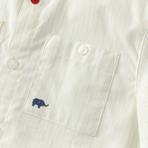 DAVE&BELLA children's shirt 2026 spring new college style boys' long-sleeved shirt cotton children's top boy baby clothes three-color stripes ready stock 100 cm (recommended height 90-100cm)