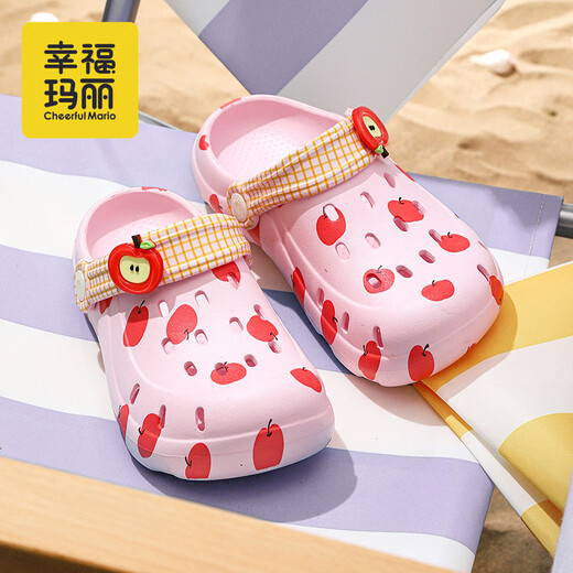 Happy Mary Croc Shoes Children's Slippers Girls Summer 2026 New Soft Bottom EVA Girls Princess Cute Sandals Slippers for Outerwear Off-White 24 Inner Length 24cm Suitable for Feet 37-38