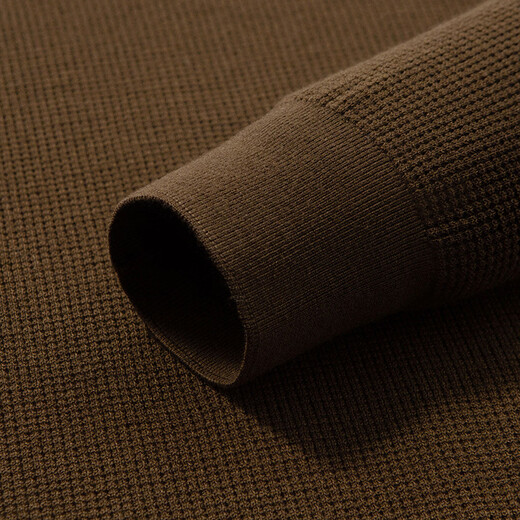 GUSKI brand wool sweater men's 100% pure wool high count worsted sweater autumn and winter solid color round neck waffle bottoming shirt black 100% pure wool S 165 reference weight 105-120Jin Jin is equal to 0.5 kg