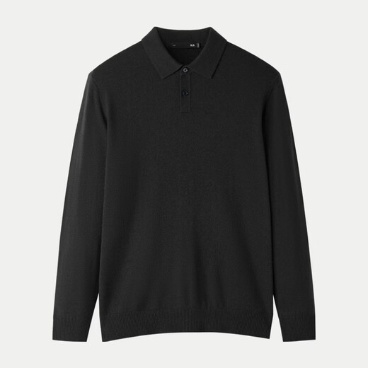 Heilan House Sweater Men's 25 Spring and Autumn New Light Business Classic Series Pure Wool Lapel Top Clothes Men's Sweater Black 98 M 170/88A Recommended 125~136Jin Jin equals 0.5 kg