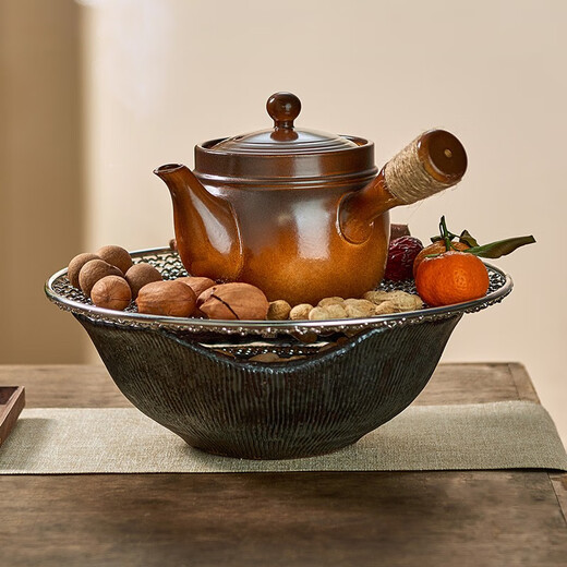 Yihutea (YIHUTEA) stove-cooked teapot, ceramic kettle, kiln-changing teapot, coarse ceramic teapot, household outdoor kettle, heat-resistant kettle, wood-burning four-season side handle kettle 850ml