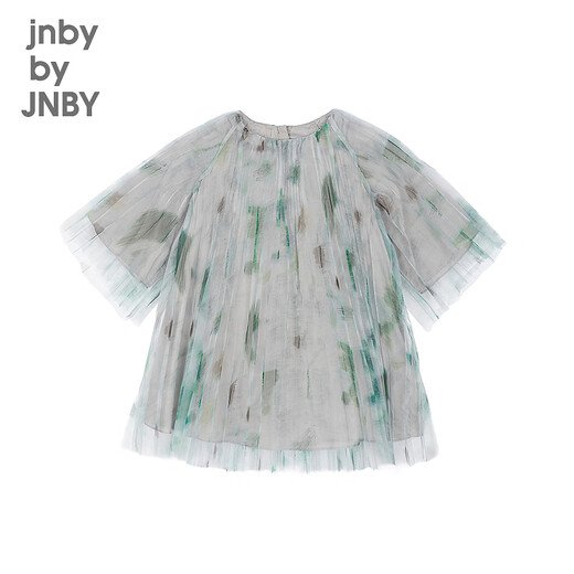 Jnby by JNBY New Jiangnan Buyi children's short-sleeved dress A-type loose raglan sleeves 26 spring girls 1Q2G10700 088/grey green 100 cm