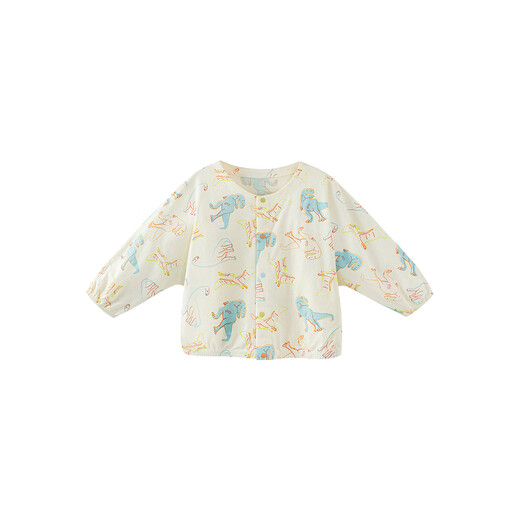 Minibala small shade male and female baby sun protection clothing mesh breathable baby air-conditioning shirt 2026 summer white blue tone 00318 100