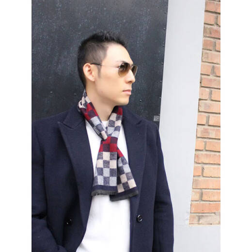 Business lightweight men's small scarf neck protector collar 10, bright red and dark red